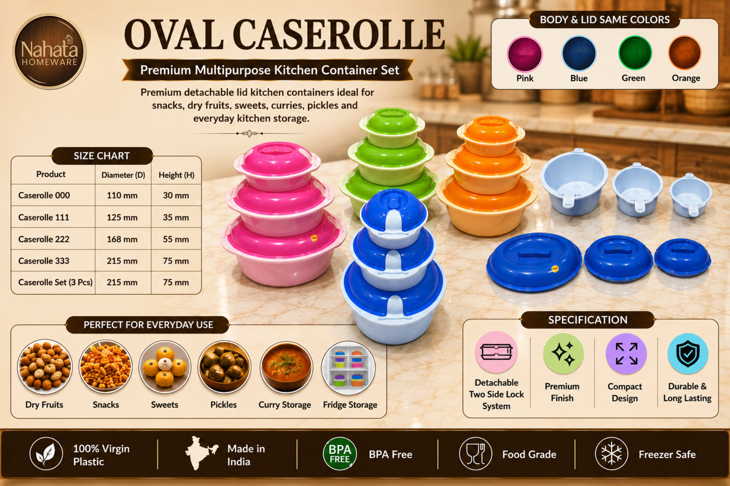 Oval Casserole Containers