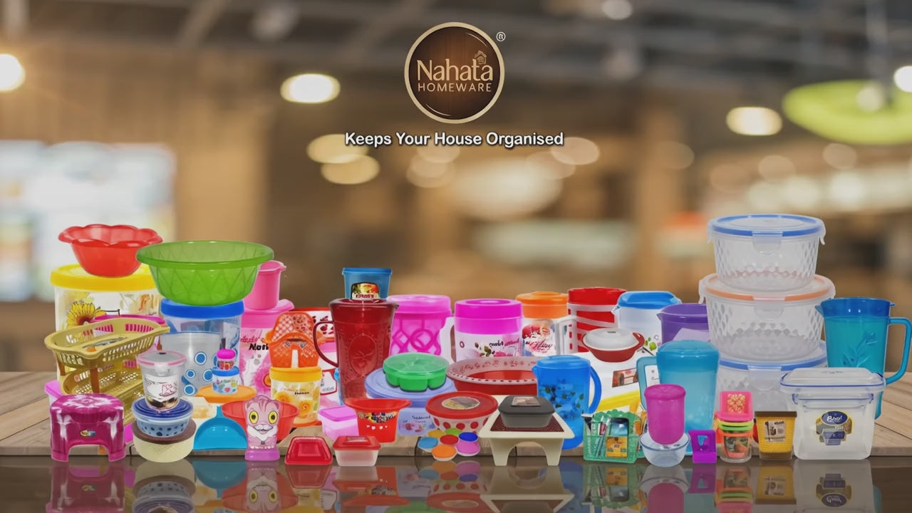 Load video: Explore Nahata Homeware's range of plastic household, kitchen, storage, bath and kids products.
